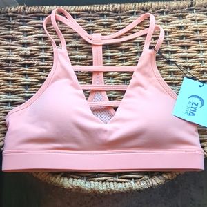 Zyia peach grid sports bra